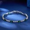 Luxury 17CM Green Oval White Round Sliver Plated Bracelet Custom Fashion Jewelry Bracelets