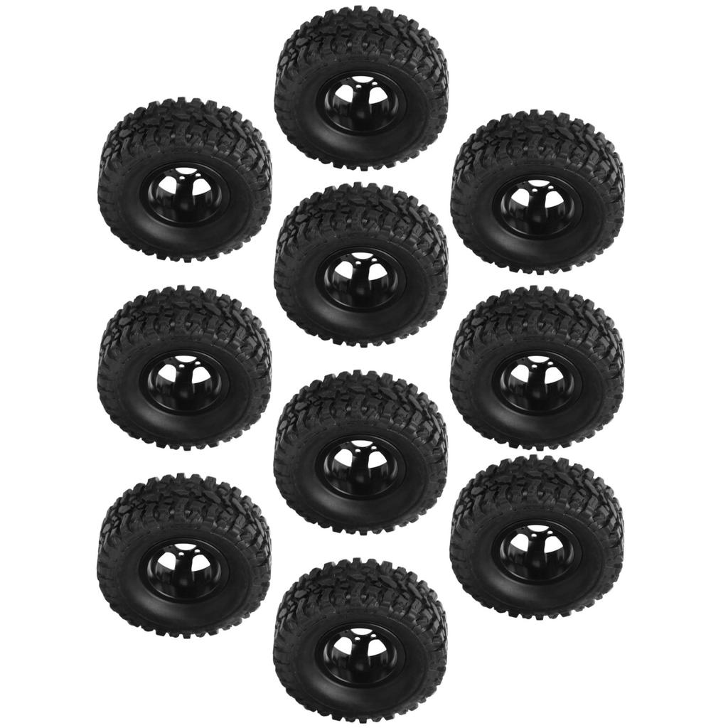6WD Rubber Tires Aluminum Alloy Wheel Hub for WPL B24 B36 1 16 RC Car Upgrade PartBlack