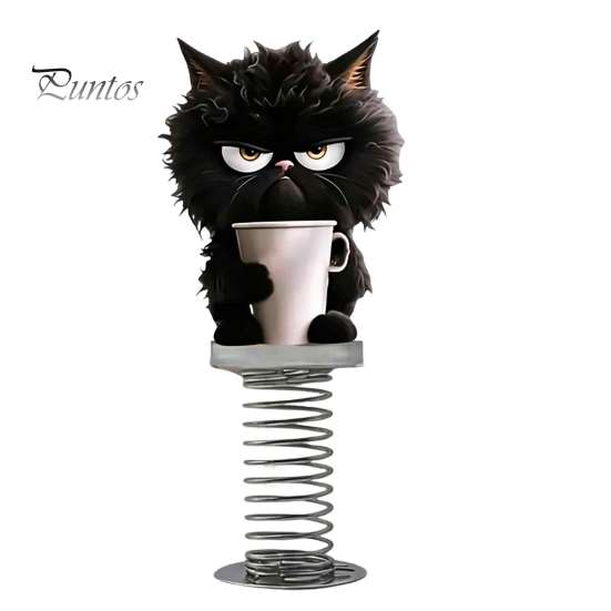 Durable Acrylic Car Ornament Gifts Cute Cat/Dog Dashboard Ornaments, 2D Flat Decorations Spring Swaying Ornaments with Self Adhesive Swing Base