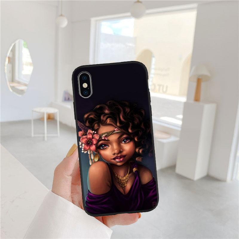 CJ88 Poppin Black Girl Soft Shell Phone Case for Xiaomi Poco C40 C50 C51 C55 C65 C71 C75 F3 F5 F6 F7 M2 M3 Pro Ultra