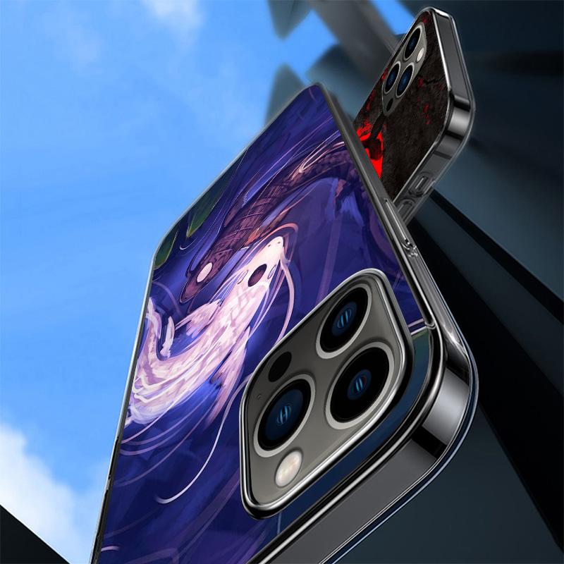 Japan Koi Fish Yin Yang Art Cover Phone Case For iPhone 16 17 Air 15 14 Pro Max 16E Phone Case 13 Mini 12 11 7 SE 8 Print Patter