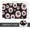 Eyes Pattern Doormat, Realistic Eyeball Print on Black Background, Polyester Floor Rug for Entryway Living Room Decor