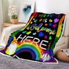 LGBTQ Blanket, LGBT Gifts for Gay, Lesbian, Transexual, Friends, Besties, Gay Pride, Rainbow, Soft Throw Blanket Gay Gnomes Love Peace Respect