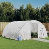 VidaXL Greenhouse with White Steel Frame 16 M² 4x4x2 M, Polytunnel, Cold Frame, Tomato Greenhouse, Garden Greenhouse, 3188072