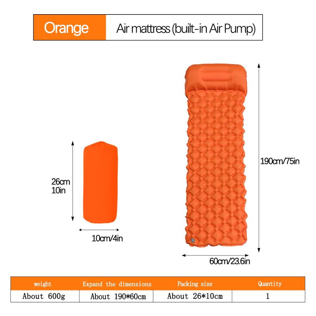 Ultralight Portable TPU Inflatable Camping Pad - Moisture-Proof, Single/Double, Foot-Press Design