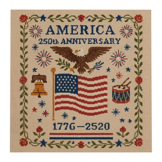 America Stitch Anniversary Cross US 250th Patriotic Cross Stitch Kit Beginner-Friendly Commemorative