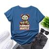 Famous Hustle Cotton T-Shirt Short Sleeve Round Neck Women 2d Print Tops