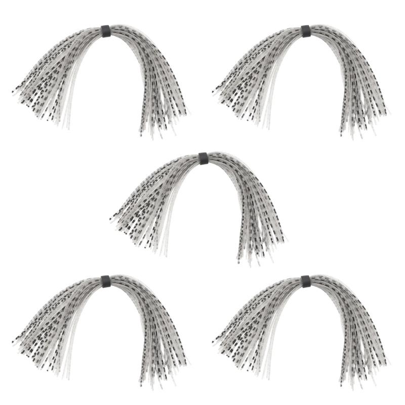 5 Bundles 220 Strands Silicone Jig Skirts Sets DIY Fishing Jig Legs Lures, Fly Tying Materials Fishing Jig Baits Skirts