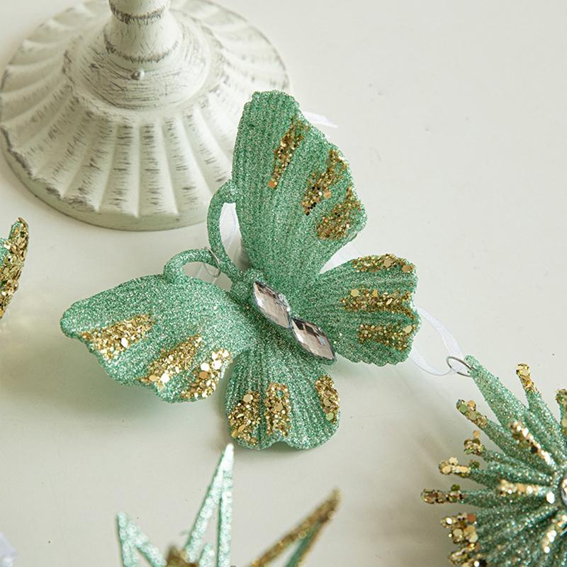 Christmas Ornament Christmas Tree Pendants Snowflake Butterfly Pendant Christmas Supplies Hanging Ornament suministros navideños