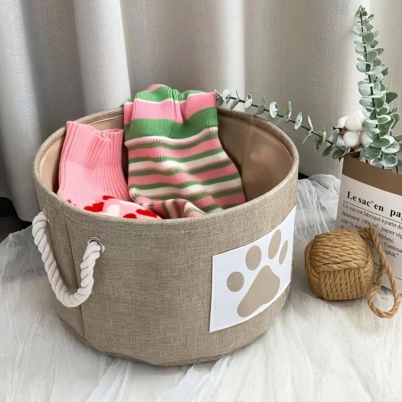 1PC Foldable Pet Storage Basket - Cat & Dog Clothes Organizer & Toy Storage Box, Christmas Holiday Gift-Ready Collapsible Pet Wardrobe