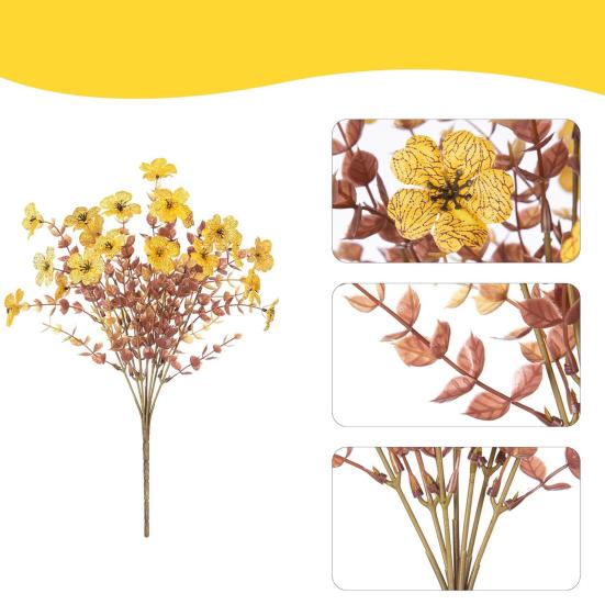 Fall Artificial Violet Flower UV Resistant Fake Silk Flower Home Halloween Harvest Festival Table Centerpiece Indoor Outdoor Faux Bloom Decoration