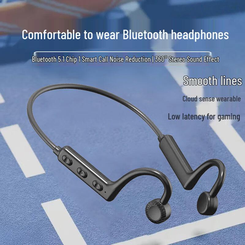 KS19 Wireless Sport Ear-Hook Bone Conduction Earphones with Low Latency & Long Battery Life