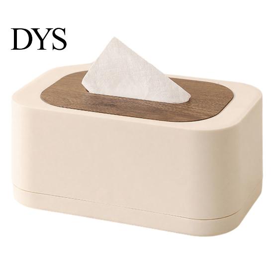 Tissue Holder for Desk Modern Box Holder, Spring Loaded Napkin Dispenser with Remote Plastic Cover Control Storage Tray Coffee Table, Home Office
