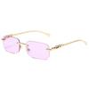 New Rimless Square Sunglasses Men's and Women's Retro Decorative Metal Sunglasses