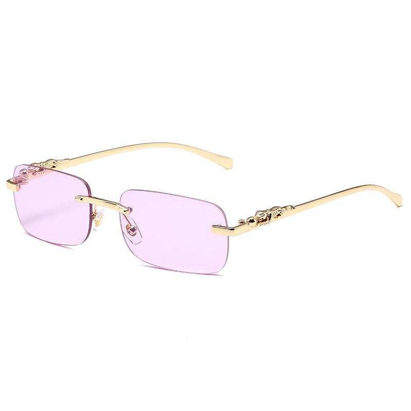 New Rimless Square Sunglasses Men's and Women's Retro Decorative Metal Sunglasses