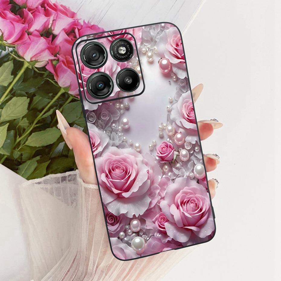 Modne etui na telefon z literami dla Motorola Moto G77 G67 Tylna osłona dla MOTO G67 G77 5G Miękkie czarne silikonowe etui