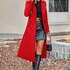 Women's Long Wool Coat Double-Breasted Peacoat Classic Notch Lapel Trench Coat Casual Fall Winter Overcoat