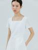Etmont Cotton Square Long Dress, White