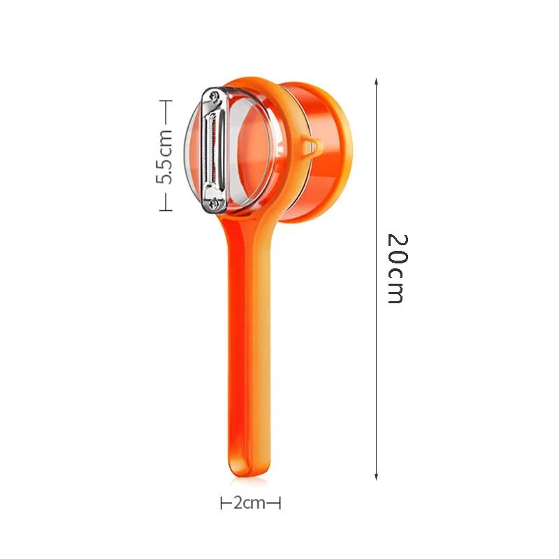 

Potato Peeling Knife Vegetable Peeler with Peelings Storage Bucket Multi-Function Fruit Planing Knife Scraper Kitchen Gadgets оранжевый