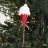 Red & White Plush Candy Christmas Balls Ornaments for Tree Decoration