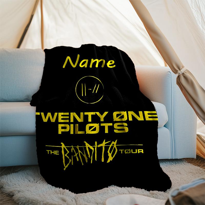Personalized Custom Name Blanket - twenty one pilots Print Design,Blanket for Sofa,Bed,Travel,Camping - Soft and Warm, Great Gift