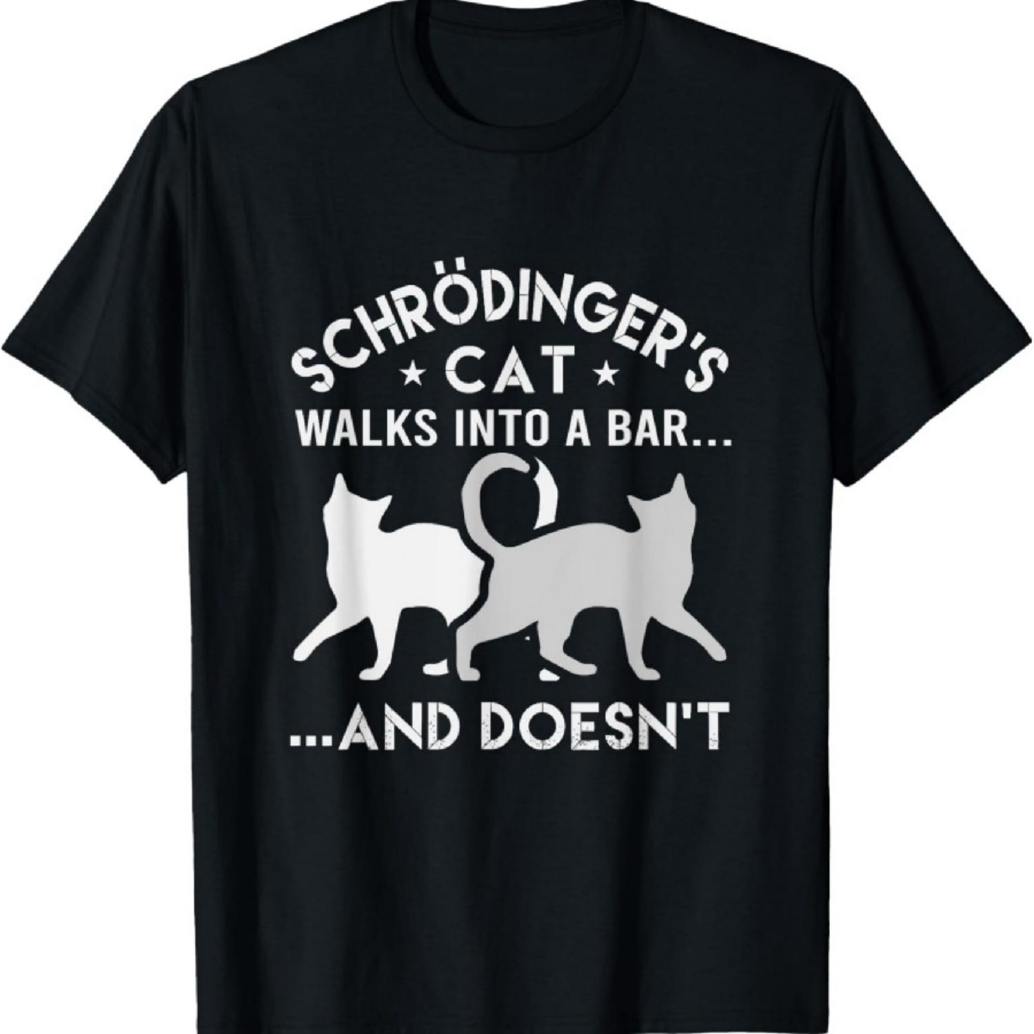 

Schrodingers Cat Walks Into A Bar Physics T-Shirt XXXXXL чёрный