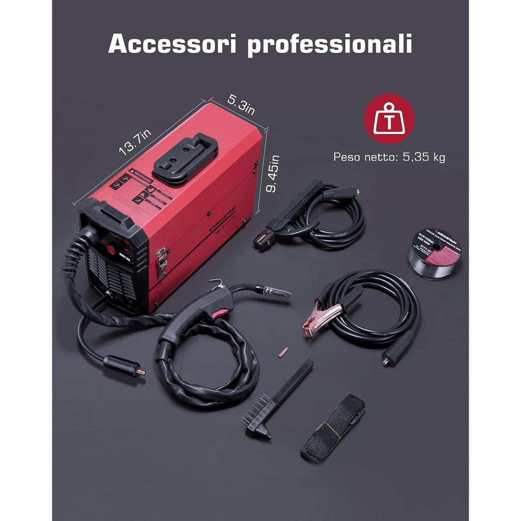 ARCCAPTAIN European Standard IGBT 140A AC230V 5 In 1 Multiprocess Welding Machine with Synergistic Wire Feed MIG Welding Machine