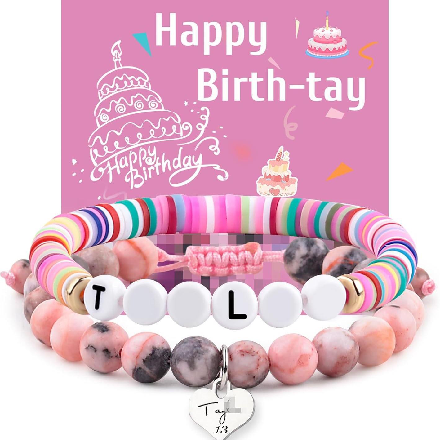 

Набор браслетов для музыкального фестиваля Тейлор: Императорский камень, Бусины с буквами, Цветная глина, Подвеска-сердечко, Подпись Тейлор.