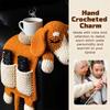 Dog Sofa Arm Organizer Crochet Dog Sofa Armrest Organizer with 2 Pockets And 1 Mug Holder Handmade Dog Shaped Armchair Remote Control Caddy