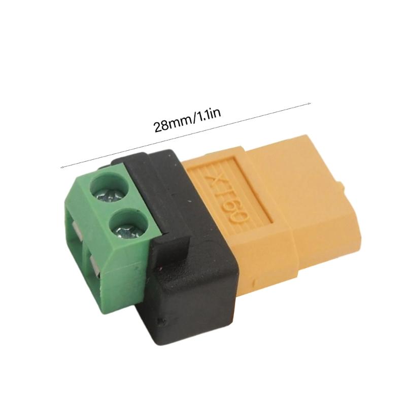 Bidirectional Use Solderless Adapter XT60 Female to 2P Terminal for Balance Chargers Outdoor Power Supplies