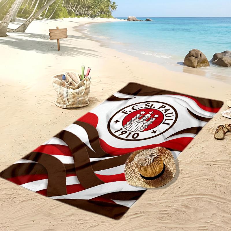 FC St. Πετσέτα Παραλίας με Σχέδιο Ποδοσφαίρου Pauli, Μεγάλη Μαλακή Πετσέτα Γρήγορου Στεγνώματος για Παραλία Κάμπινγκ Κολύμπι