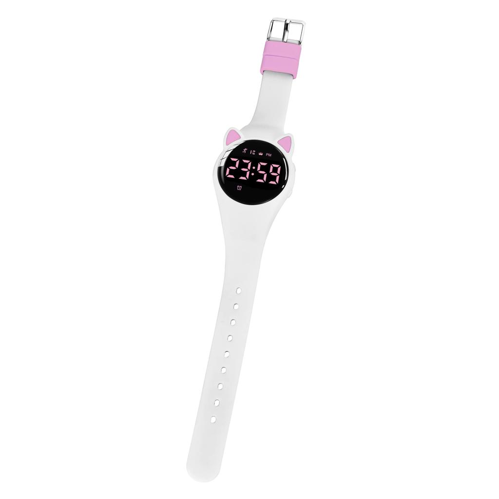 BEN NEVIS Relógio Rosa de Gatinha com Pedômetro, Rastreador de Atividade Infantil, Relógio Digital Recarregável, À Prova d'Água, Relógio Esportivo, Alarme Vibratório, Data, Dia