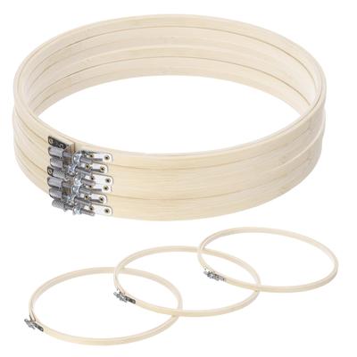 Uxcell 6-Piece 10" Embroidery Hoops, Adjustable Round Bamboo Circles, Cross Stitch Hoop Rings for Arts, Crafts, Sewing, and DIY Decoration