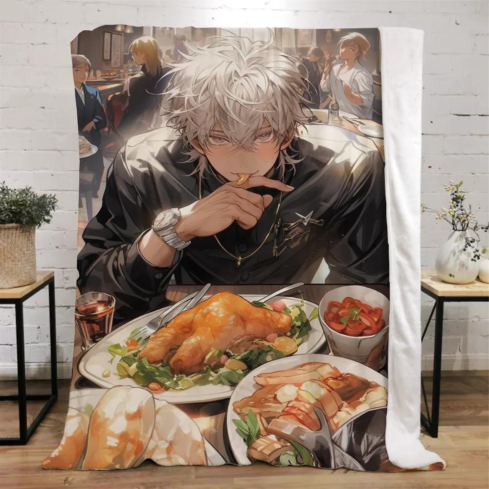 Jujutsu Kaisen-Gojo Satoru Fleecedecke Groß Luxuriöse Decken und Überwürfe Strandtuch Bettüberwurf Mikrofaser Bettwäsche Flauschig Kariert
