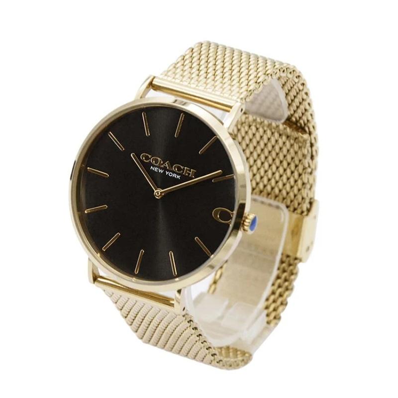 

Coach Charles Black Dial Gold Mesh Bracelet Watch for Men - 14602440 чёрный