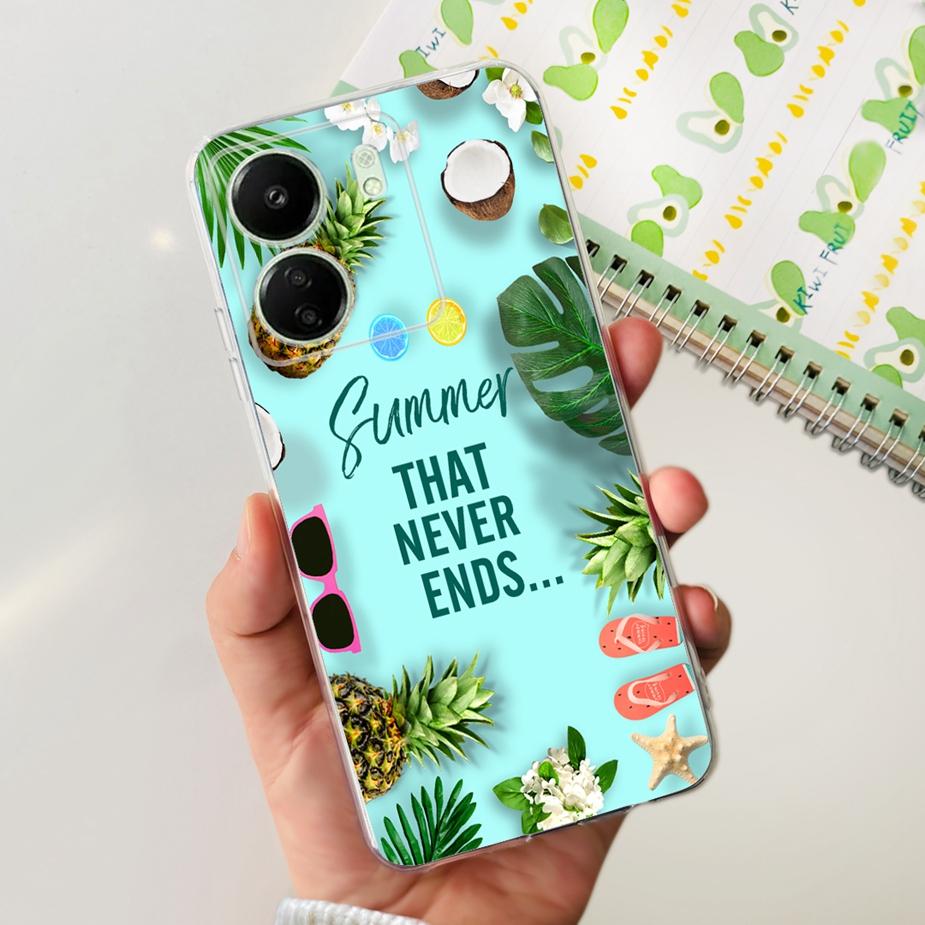 For Xiaomi Poco C65 Case Redmi 13C New Fashion Painted Back Cover 6.74'' Soft TPU Phone Case For Xiaomi Redmi 13C PocoC65 Bumper
