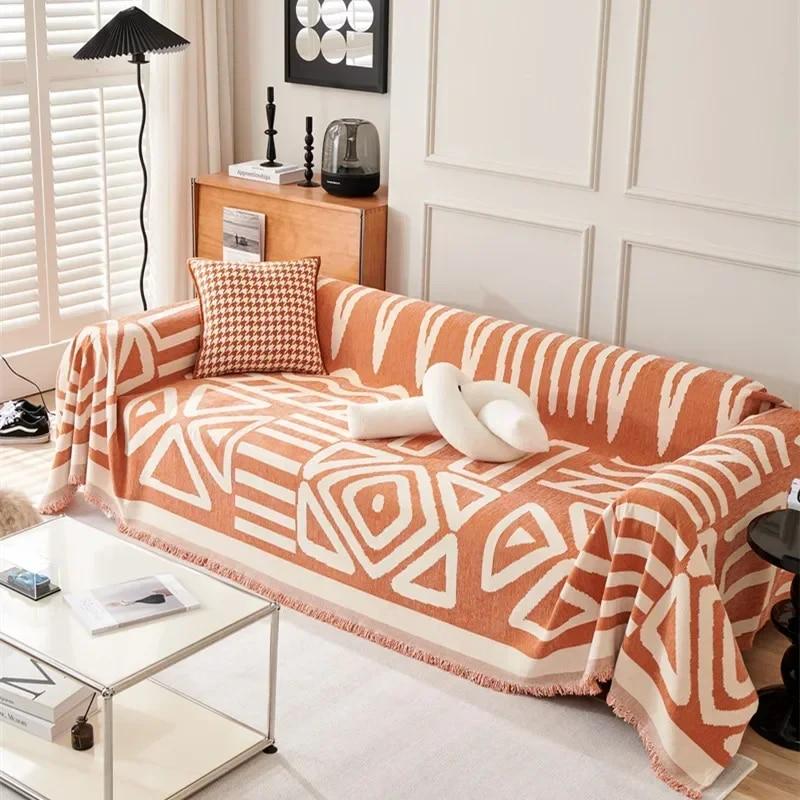 Nordic Chenille Throw Blanket Tassel Full Four Seasons Universal Sofa Cover Towel Dust Proof Sofa Covers Sofa Blanket Carpet