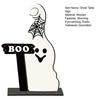 Cute Ghost Wooden Table Sign, Rustic Halloween Tiered Tray Centerpiece, Small White Ghost Sign for Party, Home, Shelf Decor