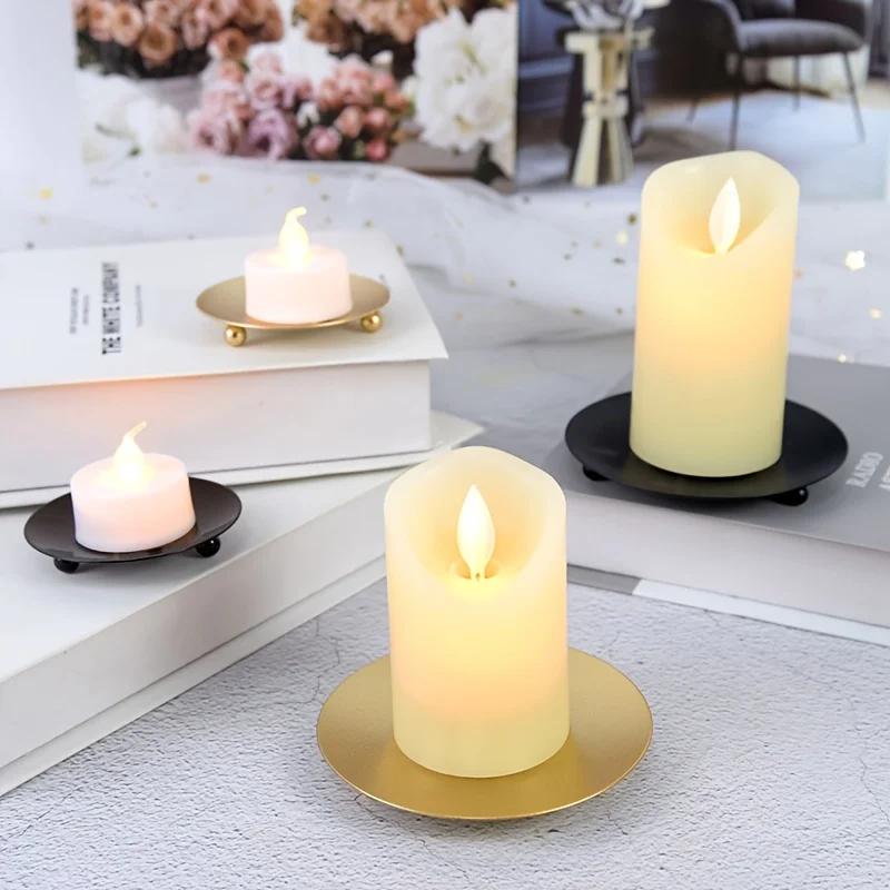 Eisen Kerzenhalter Vintage Säule Metallplatte für Hochzeitsfeier Festival Kerzenständer Geschenk Zuhause Hochzeitsfeier Dekoration