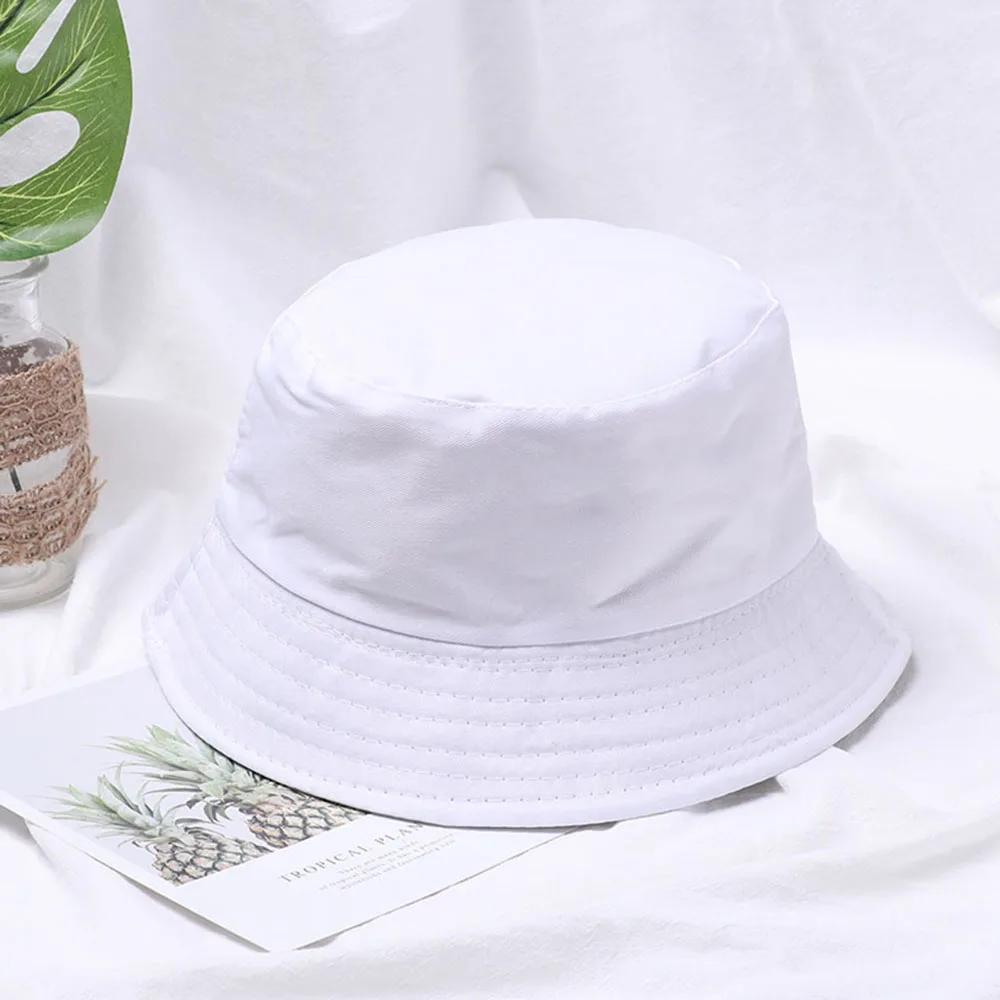 Fashion Cotton Bucket Hats Summer Foldable Sunscreen Hat Solid Hip Hop Wide Brim Beach UV Protection Fisherman Hat