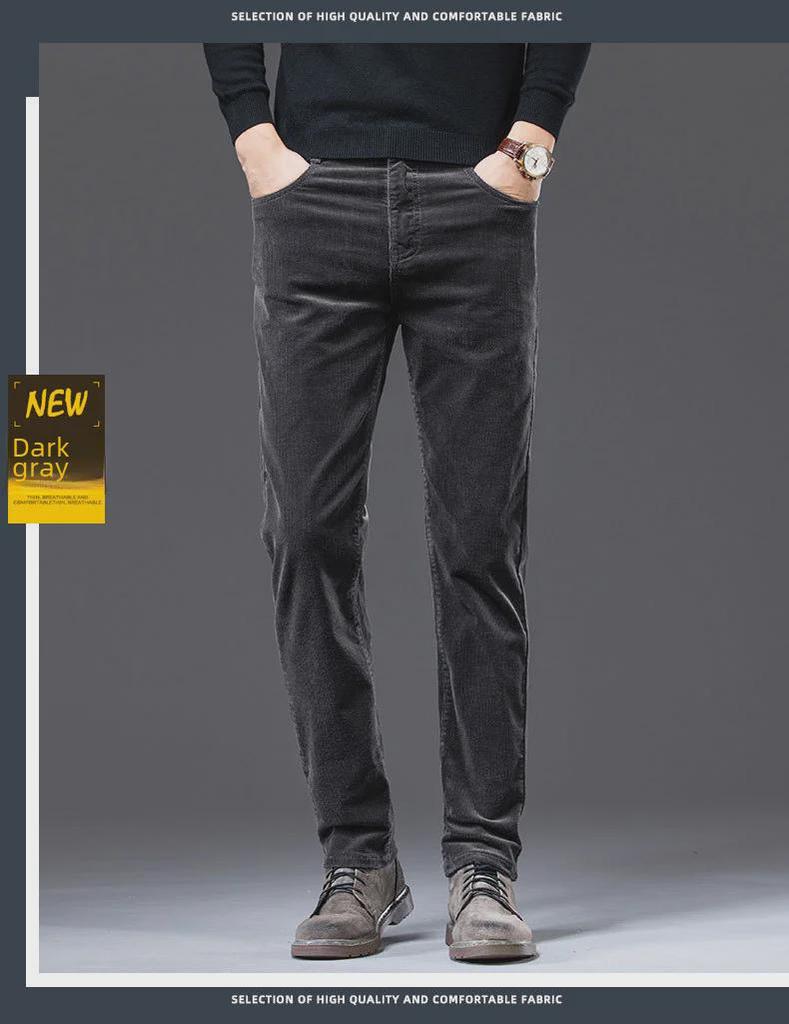 Herren Slim Fit Cordhose - Herbst/Winter Freizeithose mit geradem Bein