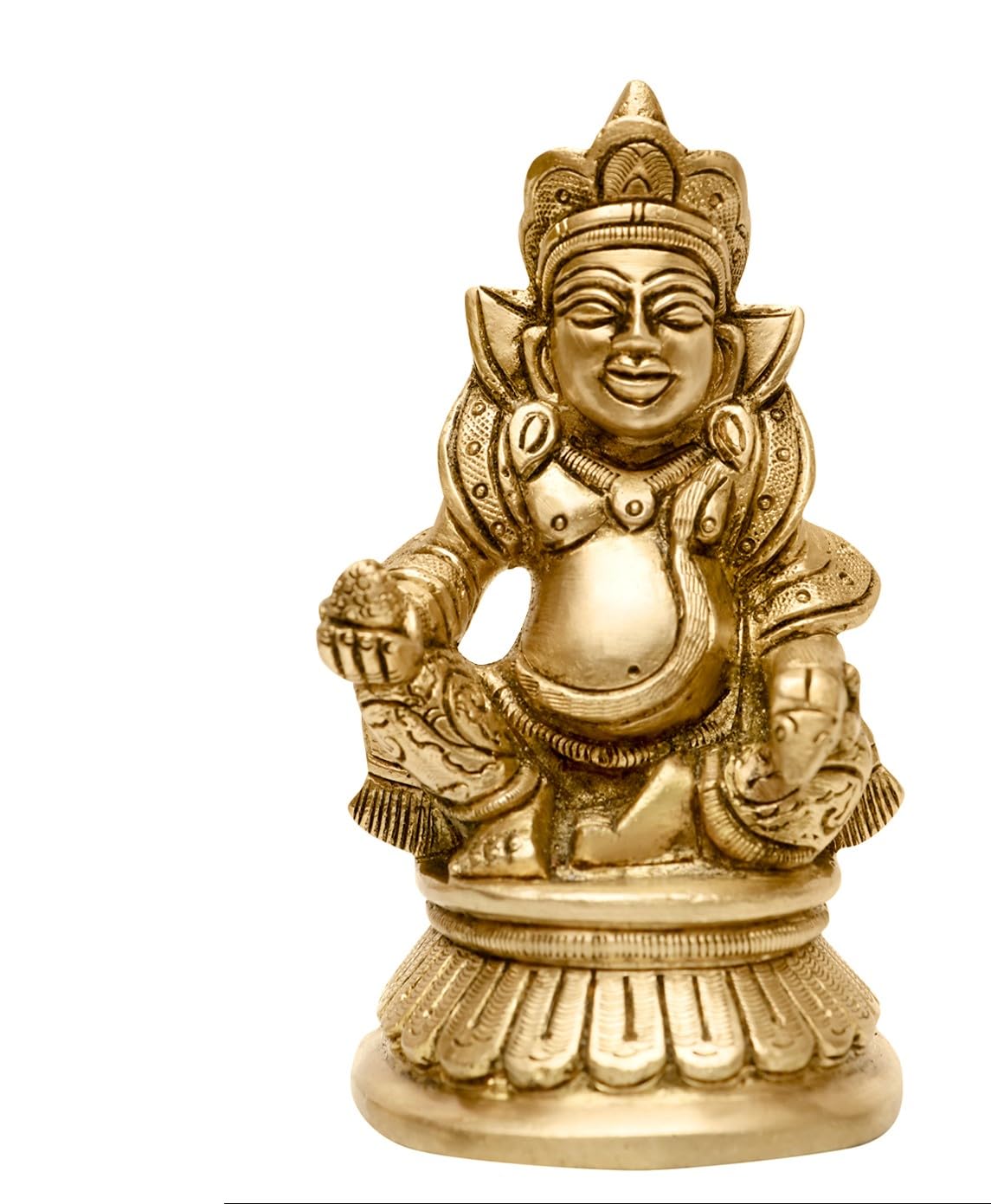 Golden Kuber Ji Statue, Vastu Kuber Ji, For Home, Office, Religious, Brass Gold