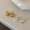 Koreanische Nischen-Ohrringe mit gebürsteter, matter Mehrschicht-Metallniete, kalter Stil, exquisiter und vielseitiger Schmuck für Frauen