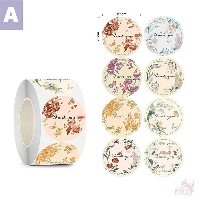 

500Pcs/Roll Thank You - Ins Love Flowers Kids Rewards Stickers - DIY Scrapbooks Album Decor Sealing Label Decals