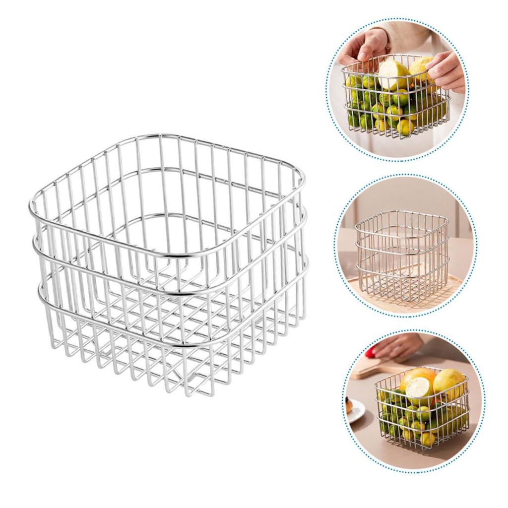 1PC, Stainless Steel Storage Basket, Kitchen Basket, Fruit Basket, Kitchen Storage Basket