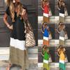 Women's V-Neck Short Sleeve Striped Maxi Dress In Multiple Colors