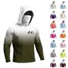 Sudadera con capucha de manga larga para hombre, secado rápido, protección solar UPF50+, ligera, transpirable, para fitness, deportes al aire libre, con cubierta facial