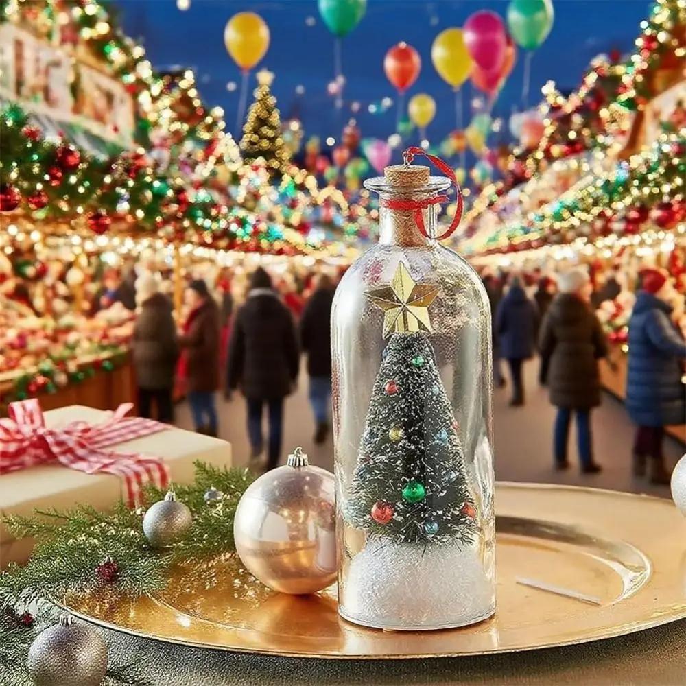 Bottiglia Messaggio Albero di Natale Registrabile Addobbi per Albero di Natale Oggetti di Scena per Albero di Natale Scena Innevata in Bottiglia Nostalgica