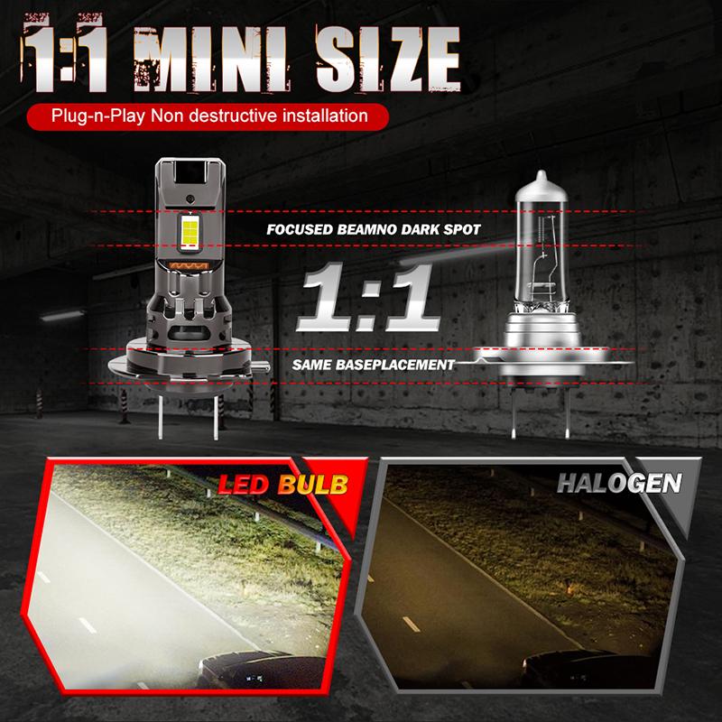 30000LM H7 LED Bulbs Headlight 3580 CSP Wireless Tube 300W CSP for Car Headlamp Auto Diode Lamps Canbus H7 Led Turbo 6000K 12V