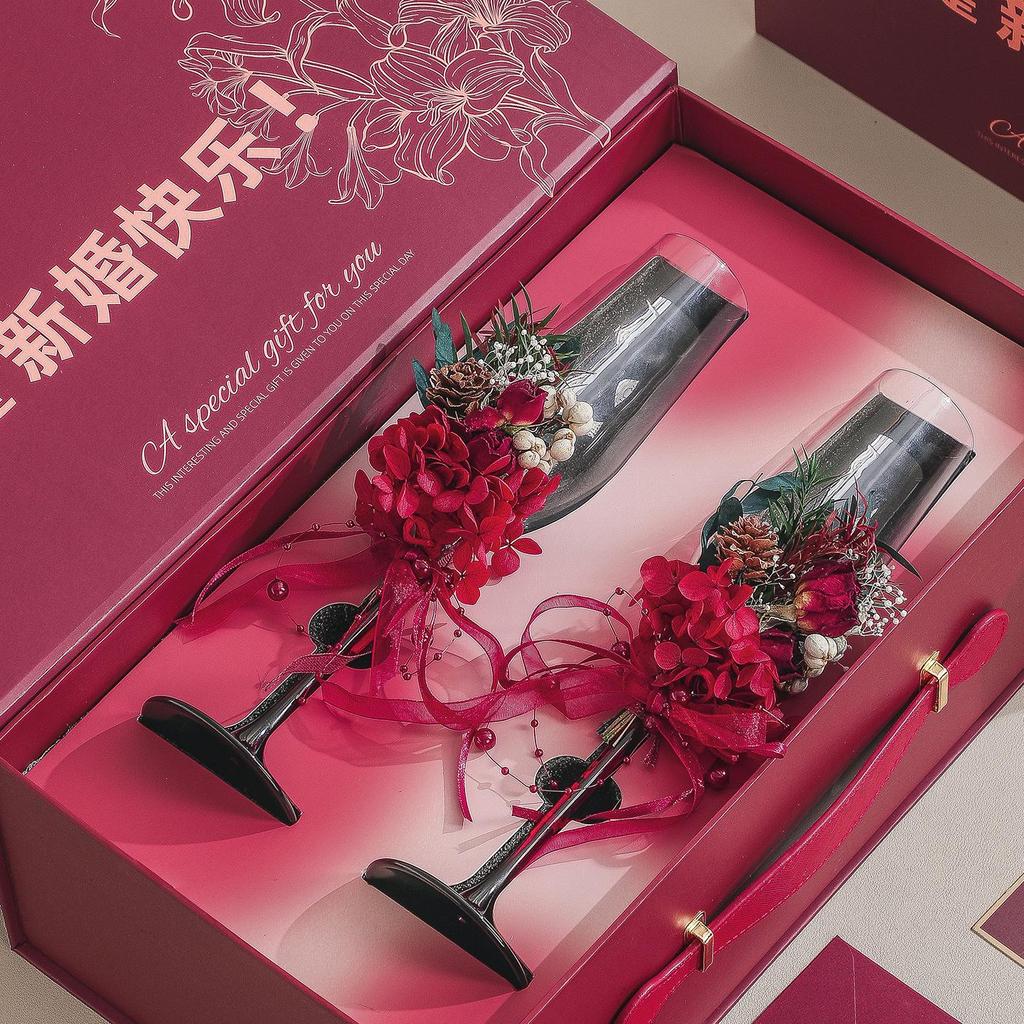 Luxus Sekt- und Rotweinglas-Set - Perfektes Geschenk für frisch Verheiratete, beste Freunde oder Schwestern zur Verlobung